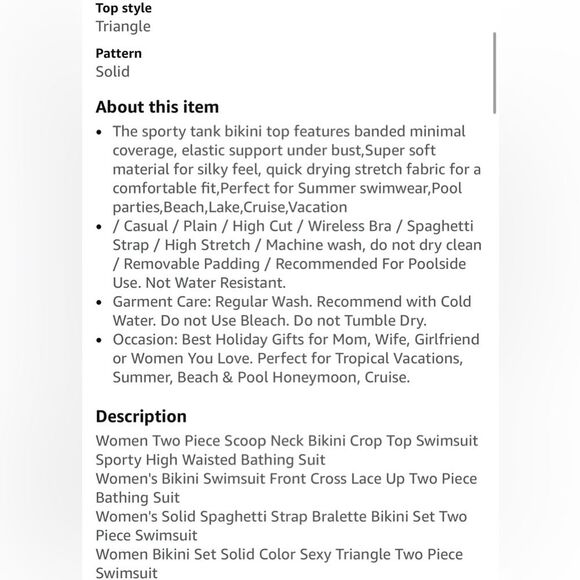 Women Sexy Bikini 2 Piece Summer Beach Tankini Set L NWOT - Picture 7 of 13